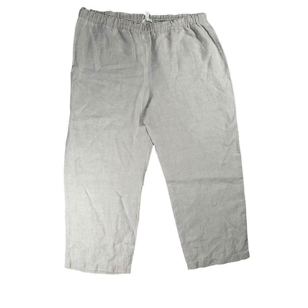 EILEEN FISHER Beige LINEN Women's Pants L